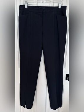 Lafayette 148 New York Black Slim Ankle Pants w/Ankle Slit Size 10